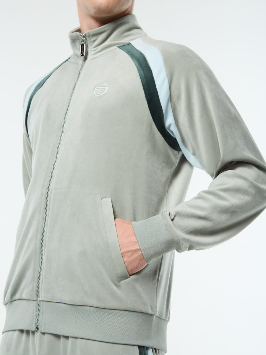 Banda Velour Track Jacket- Slate Gray