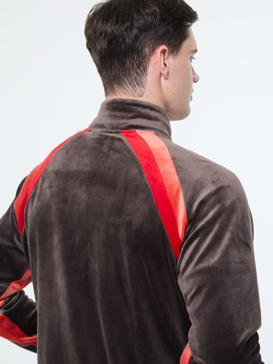 Banda Velour Track Jacket- Mulch