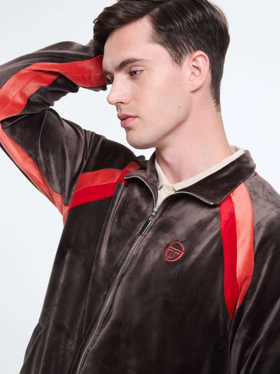 Banda Velour Track Jacket- Mulch