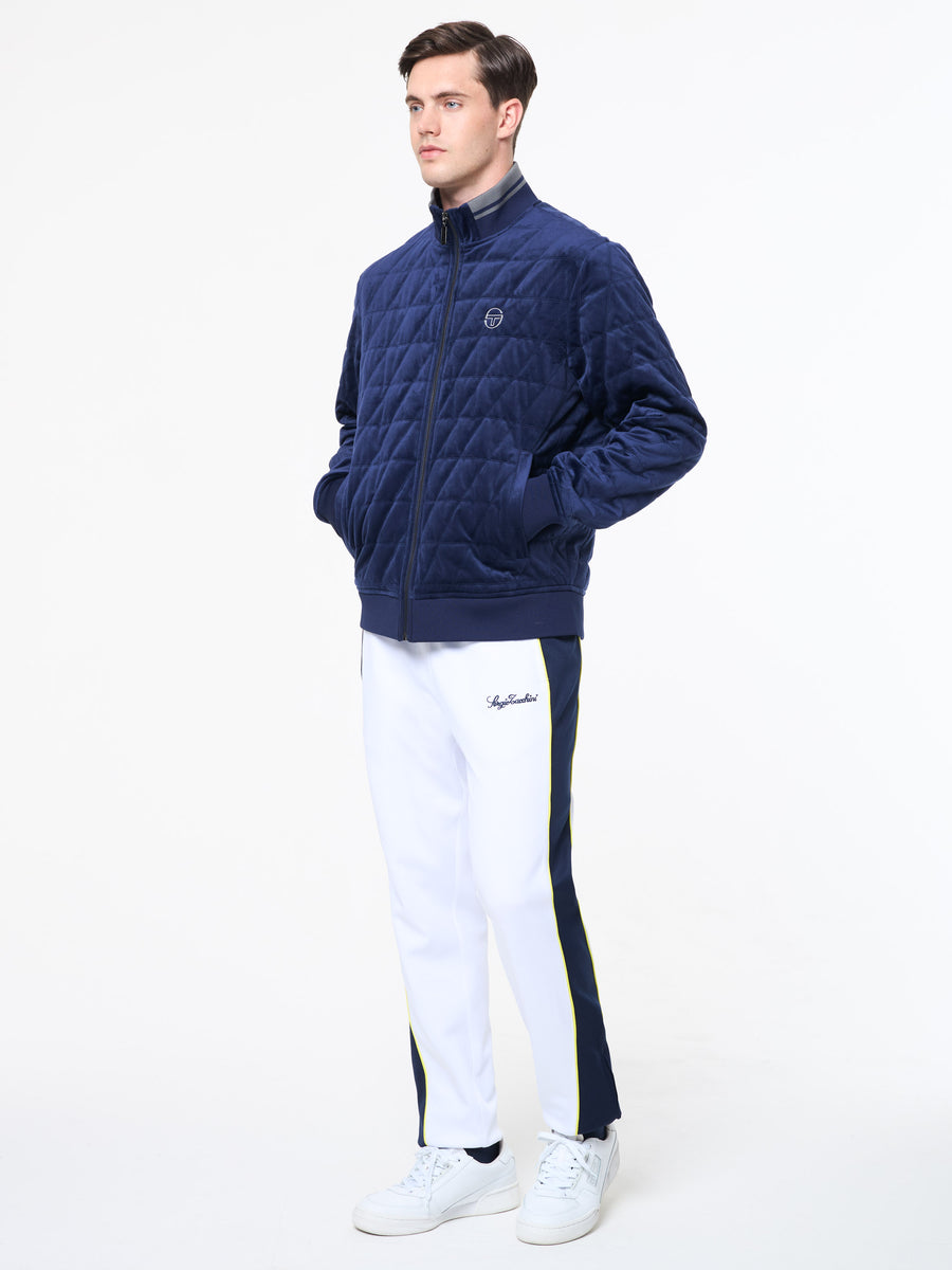 Redi Quilted Velour Bomber Jacket- Maritime Blue