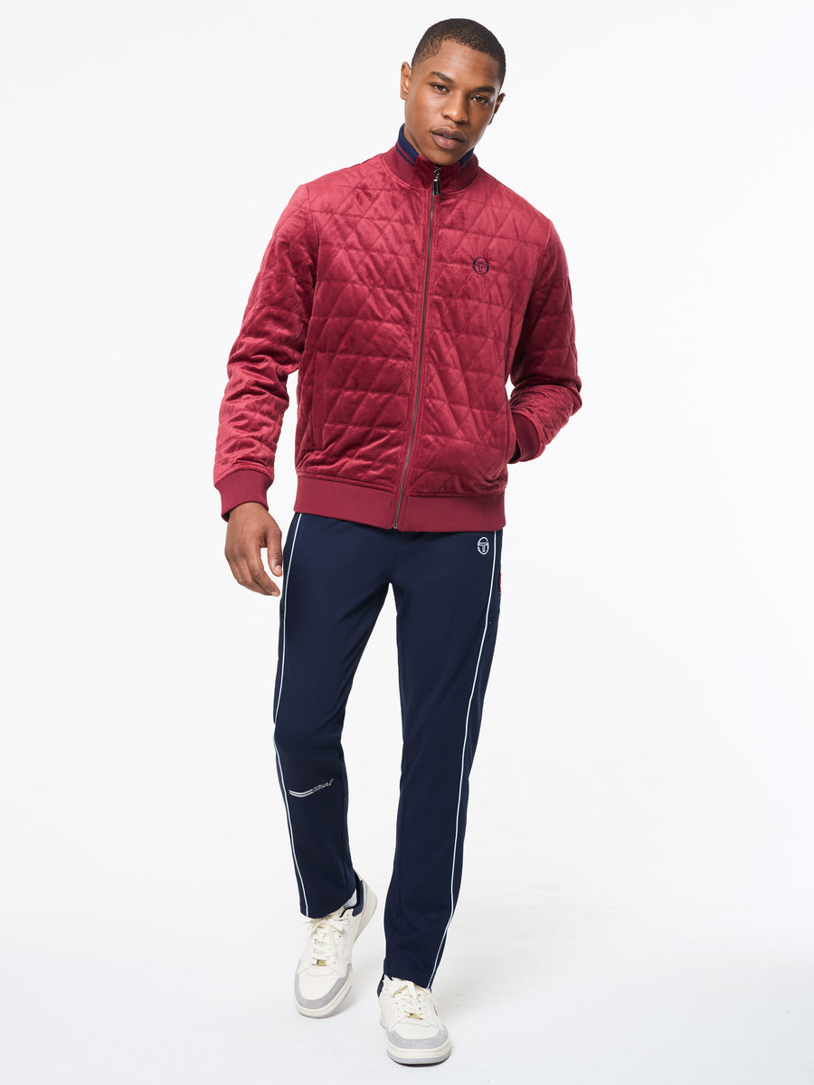 Redi Quilted Velour Bomber Jacket- Rhubarb