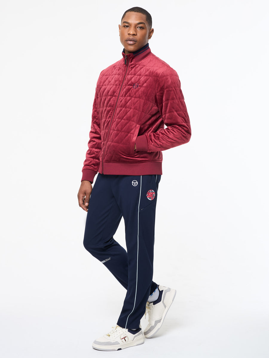 Redi Quilted Velour Bomber Jacket- Rhubarb