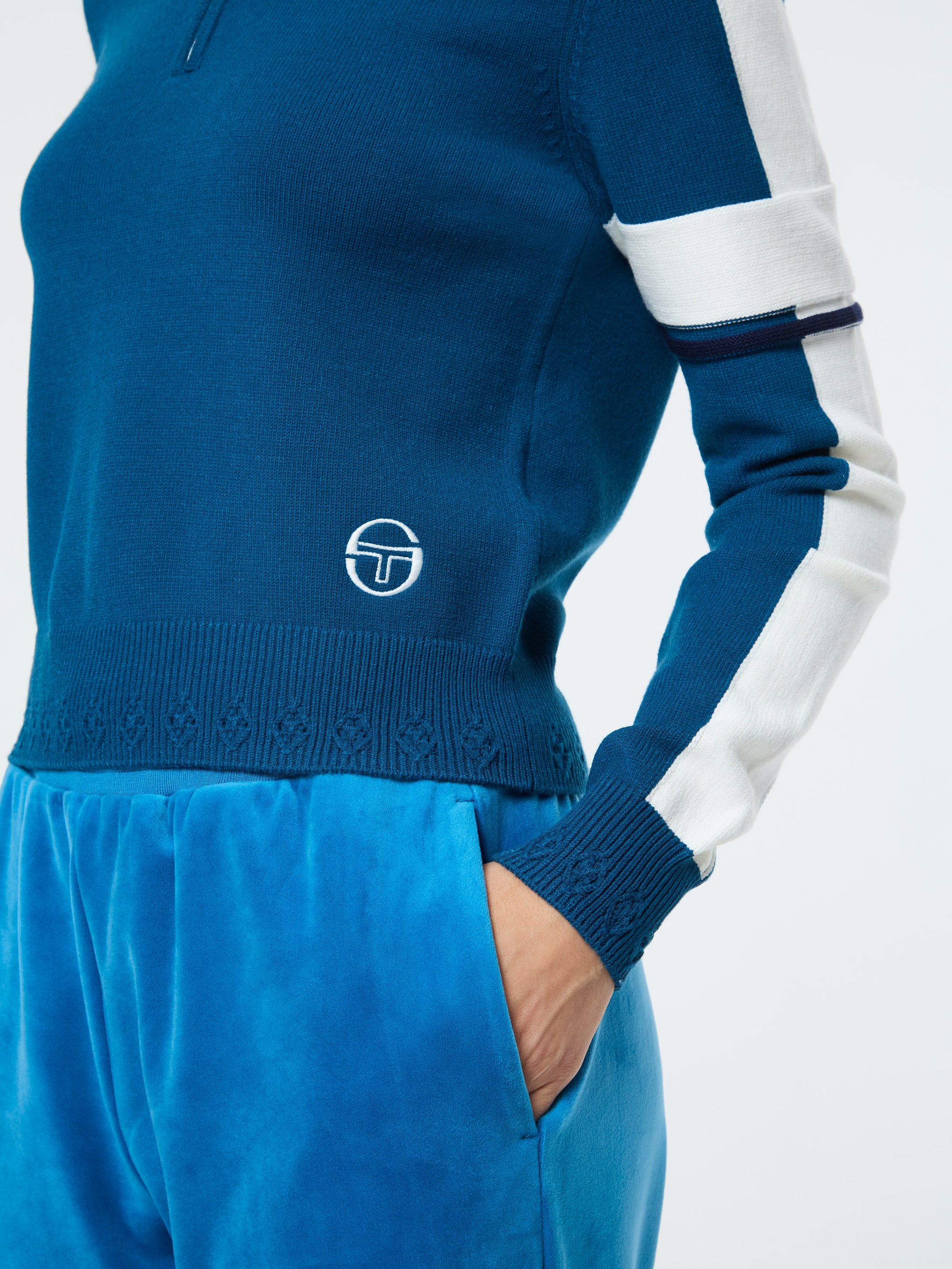 Nota Knit Quarter Zip- Mykonos Blue – Sergio Tacchini Europe