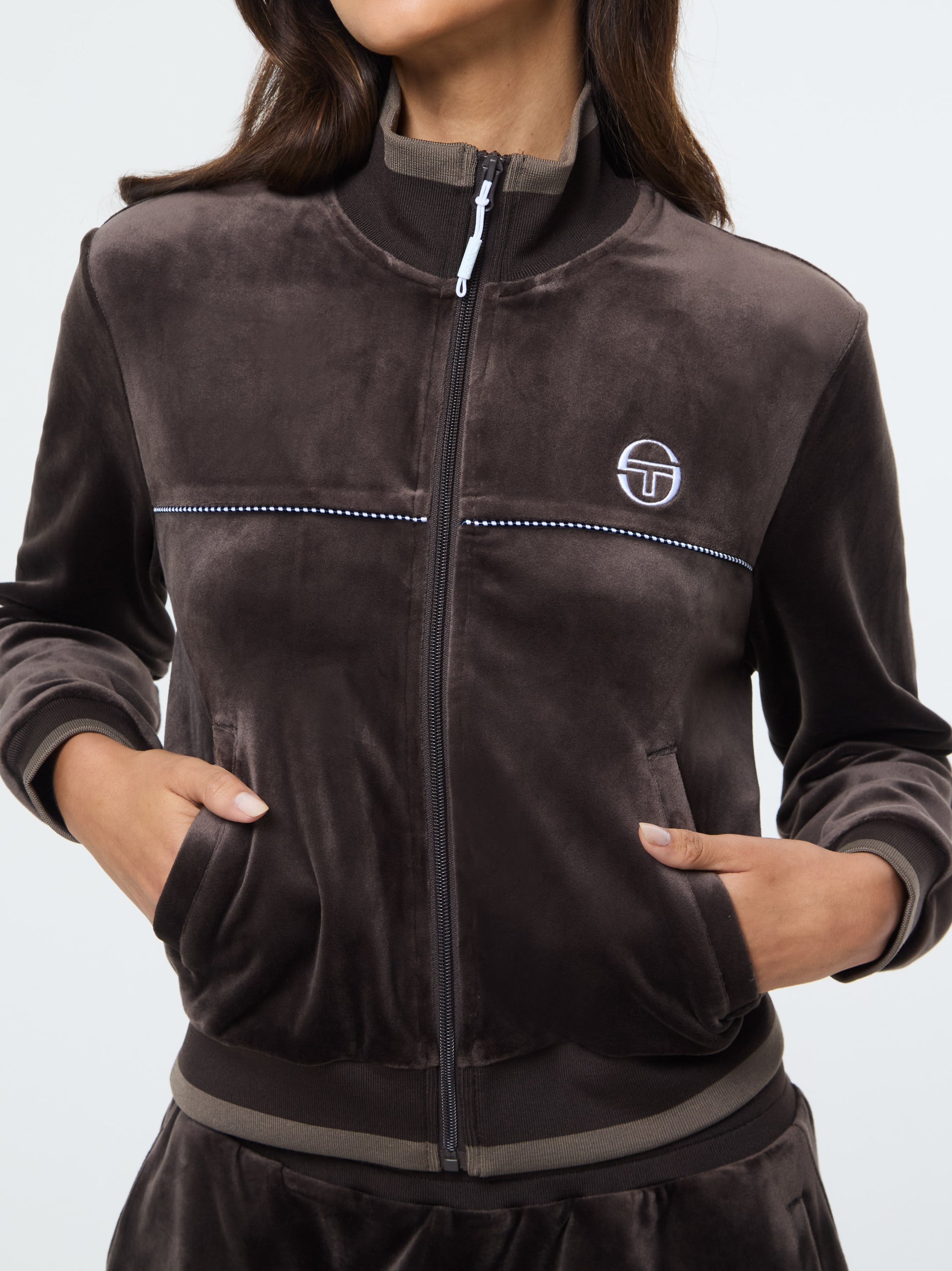 Leta Velour Jacket- Mulch – Sergio Tacchini Europe