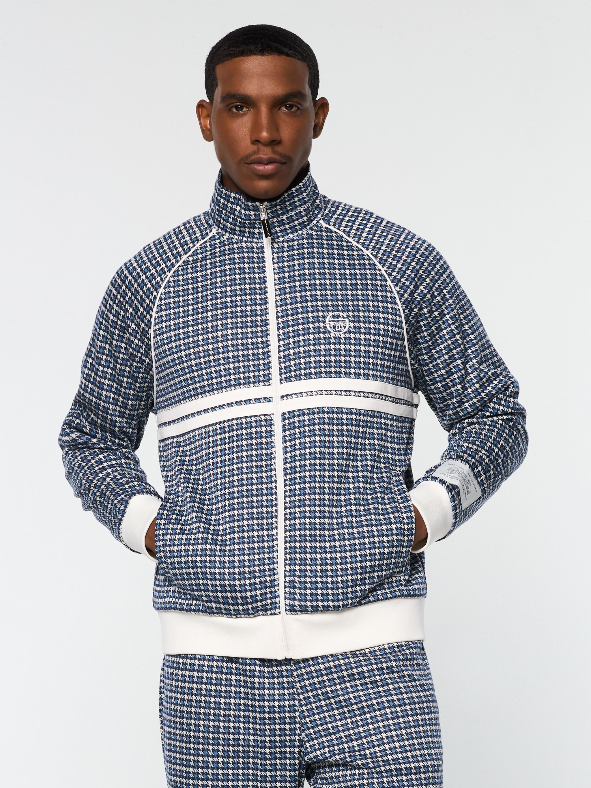Dallas Houndstooth Track Jacket- Maritime Blue – Sergio Tacchini
