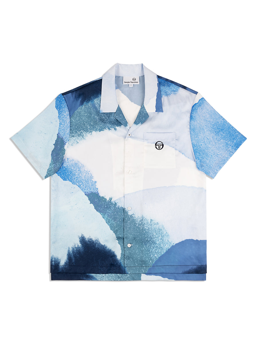 Spiaggia Cabana Shirt- Maritime Blue/ Multi