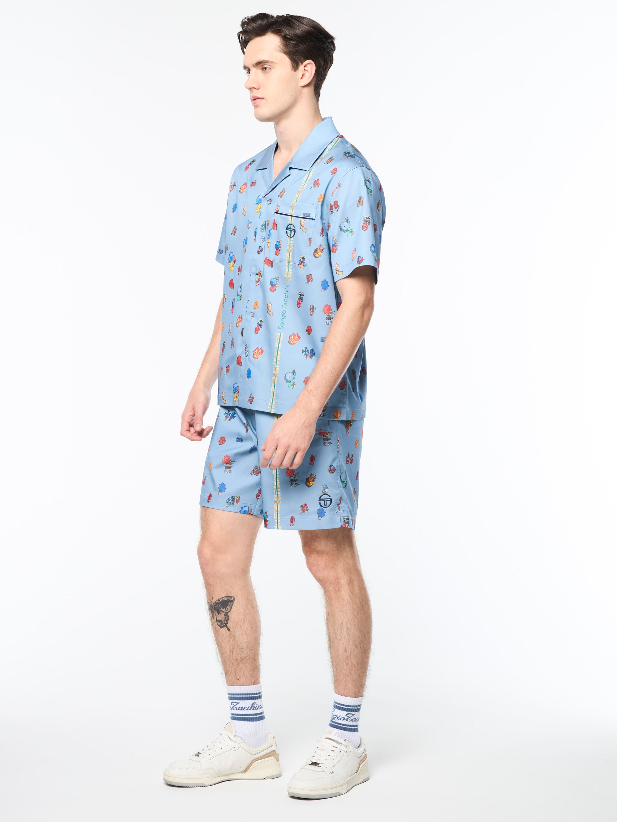 さー夏だ人気者で行こう！Sergio Tacchiniハーフパンツとハットの組合 Tosca Cabana Shirt- Faded Denim – Sergio Tacchini Europe