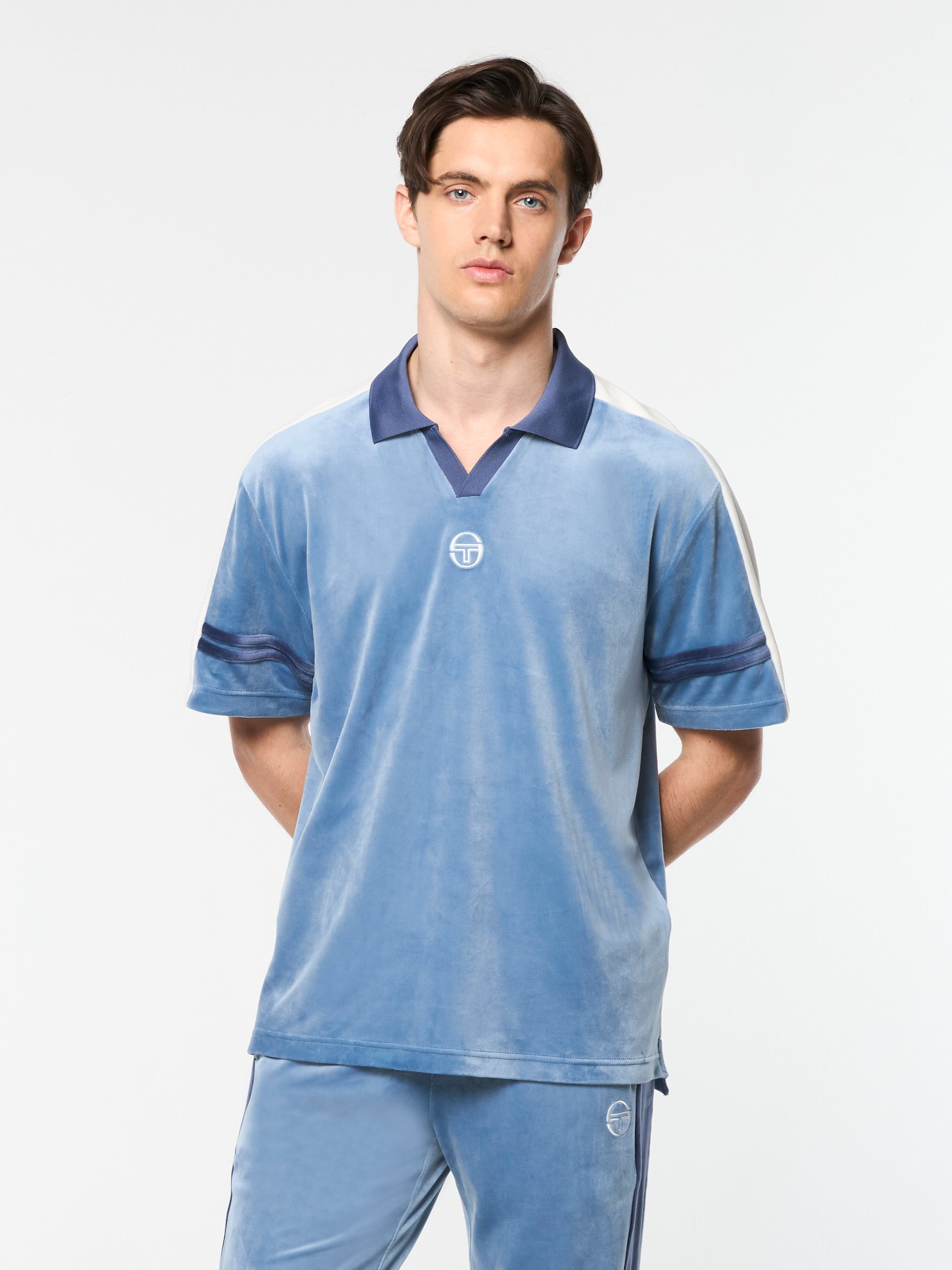 Cielo Velour Polo- Faded Denim – Sergio Tacchini Europe