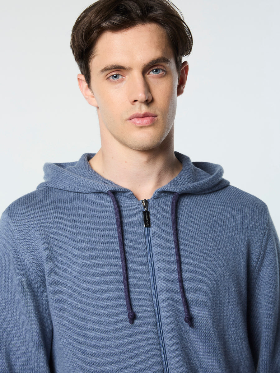 Fausto Knit Hoodie- Faded Denim