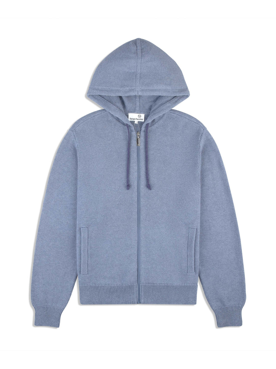 Fausto Knit Hoodie- Faded Denim