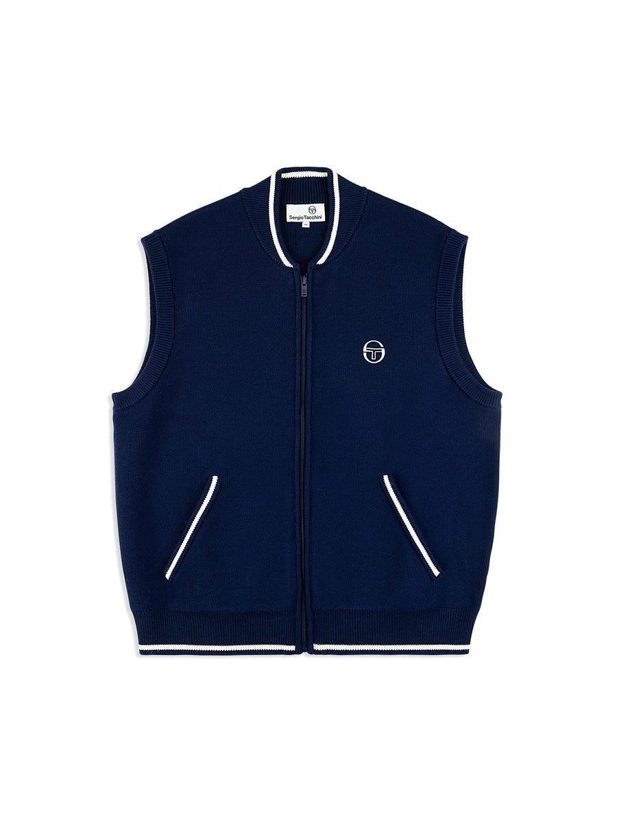 Enzo Knit Vest- Maritime Blue