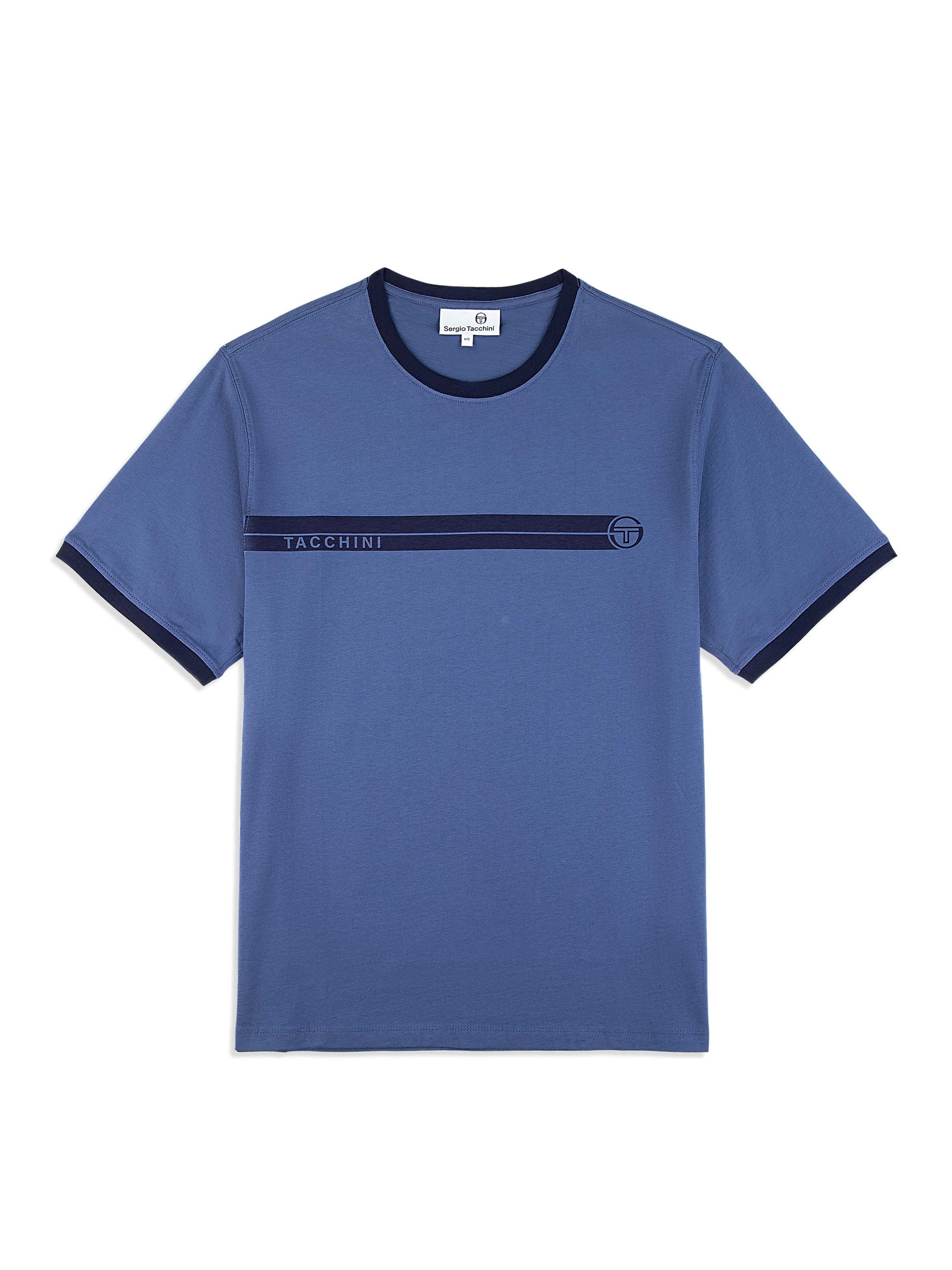 T-shirt Sergio Tacchini Homme Taille XL Bleu Violet - Polyester Léger Thème Football - Neuf Avec étiquettes