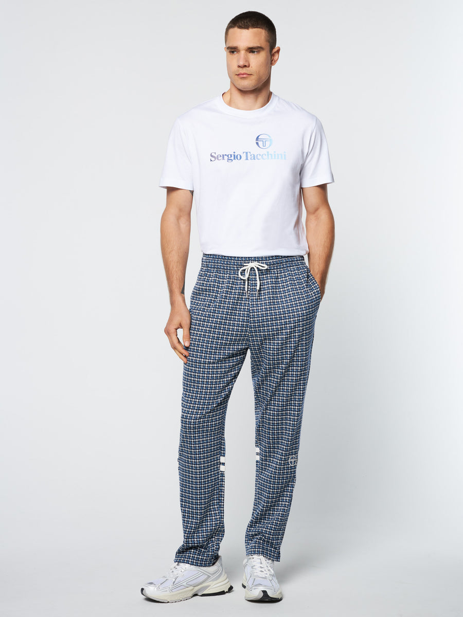 Dallas Houndstooth Track Pant- Maritime Blue