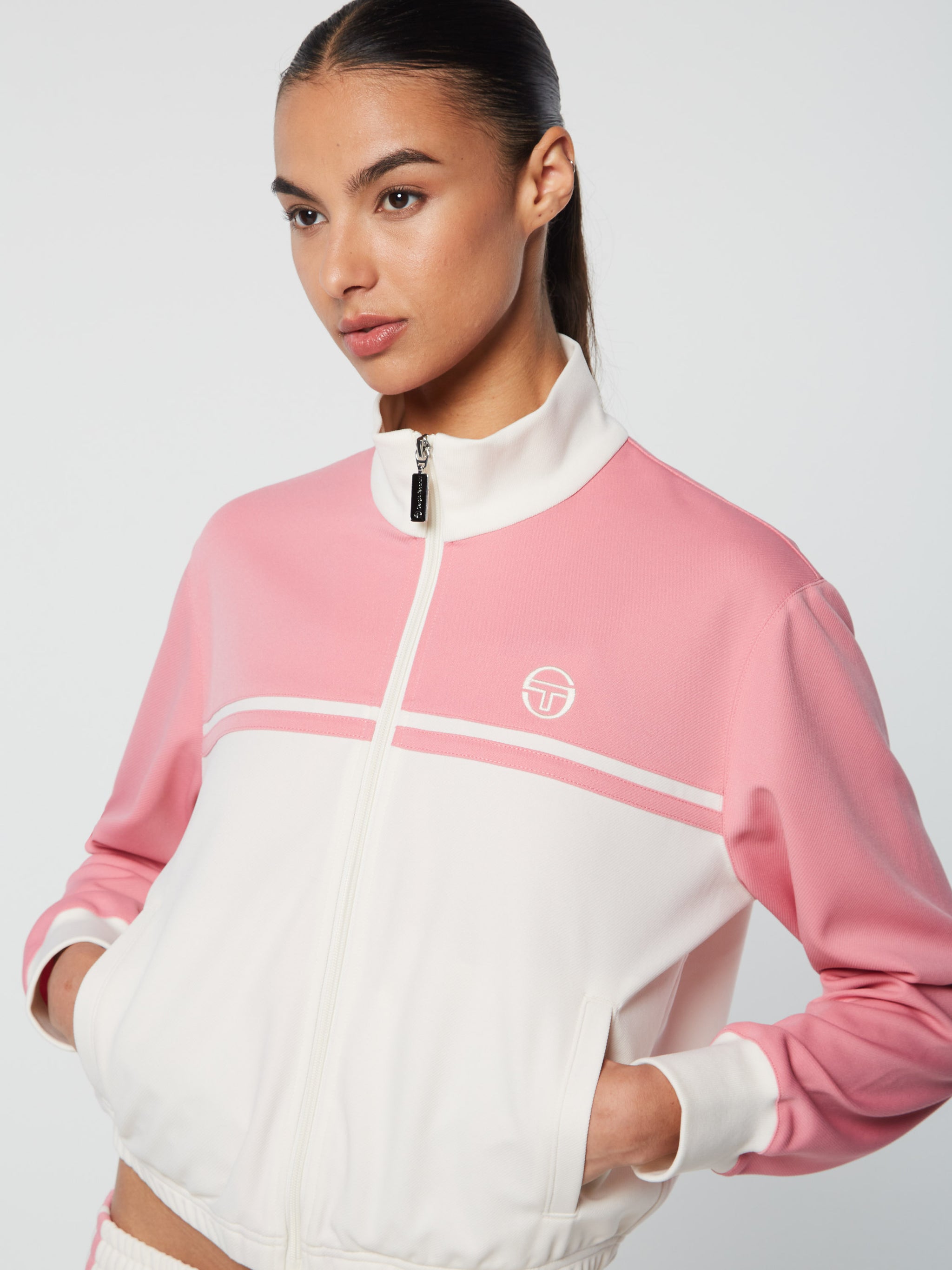 Candy Pink White Sergio Tacchini Pink Track Top Sergio Tacchini