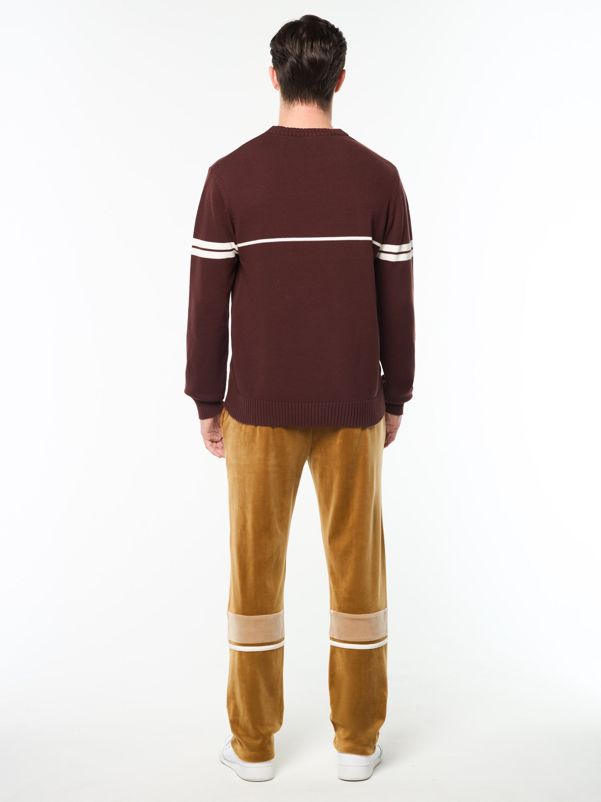 Orion Knit Sweater- Bitter Chocolate/ Gardenia – Sergio Tacchini