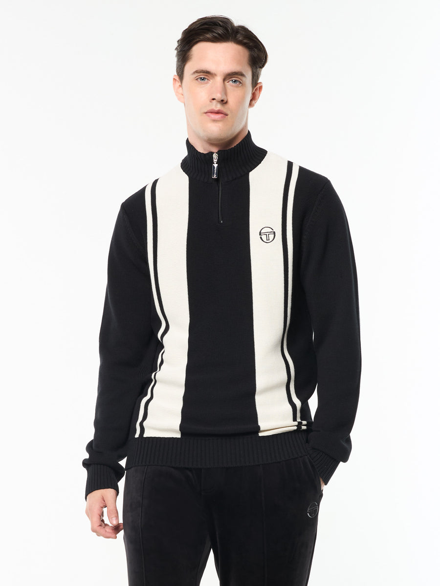Young Line Knit Polo- Black/ Gardenia – Sergio Tacchini Europe