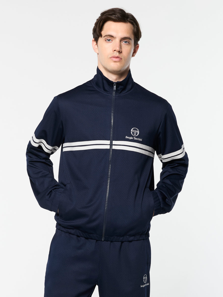 Arturo Mesh Track Jacket- Maritime Blue/ Quiet Gray