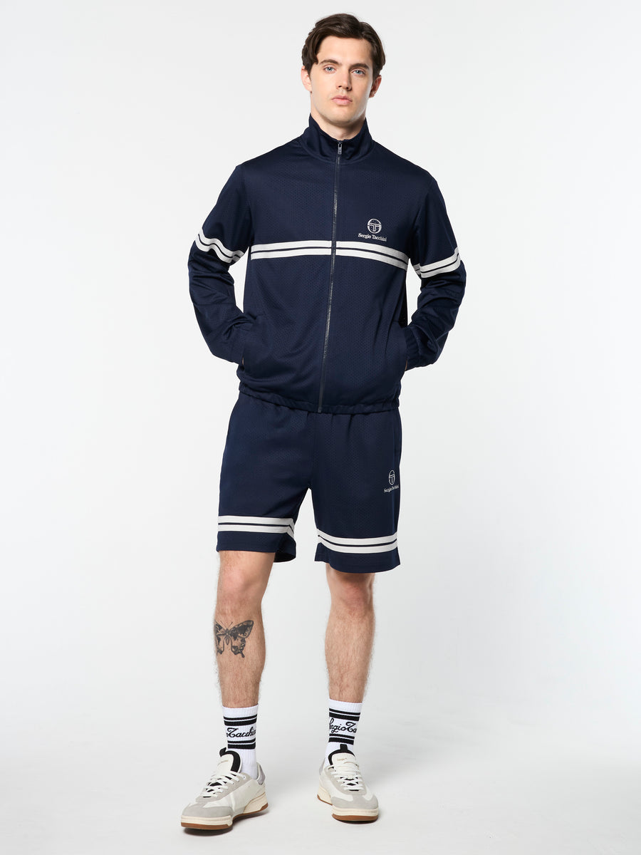 Arturo Mesh Track Jacket- Maritime Blue/ Quiet Gray