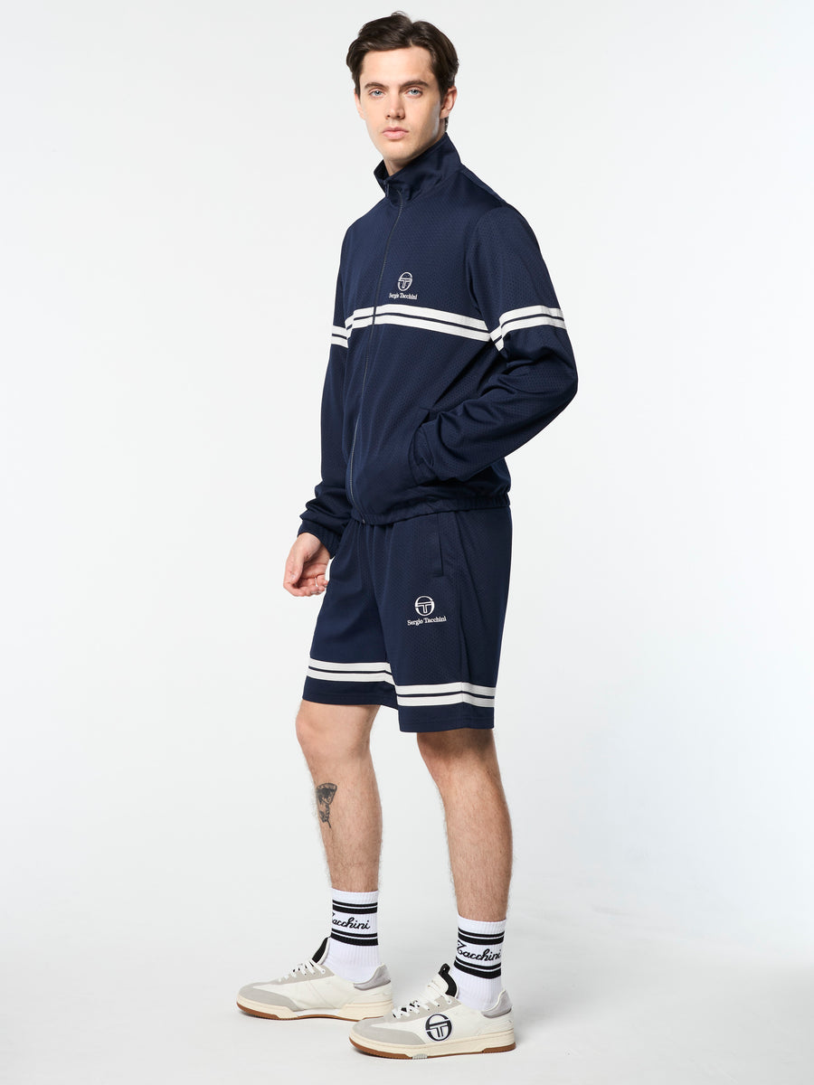 Arturo Mesh Track Jacket- Maritime Blue/ Quiet Gray