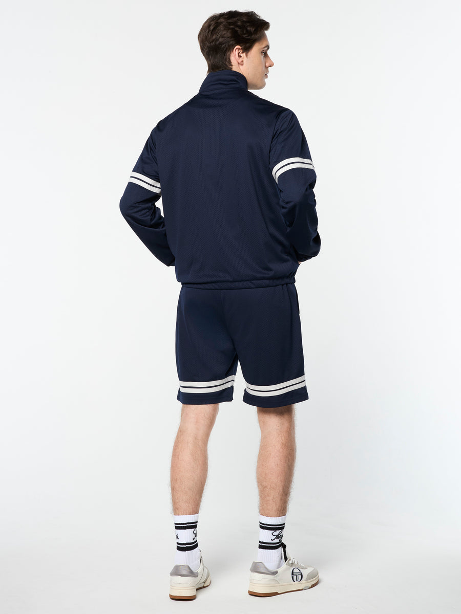 Arturo Mesh Track Jacket- Maritime Blue/ Quiet Gray