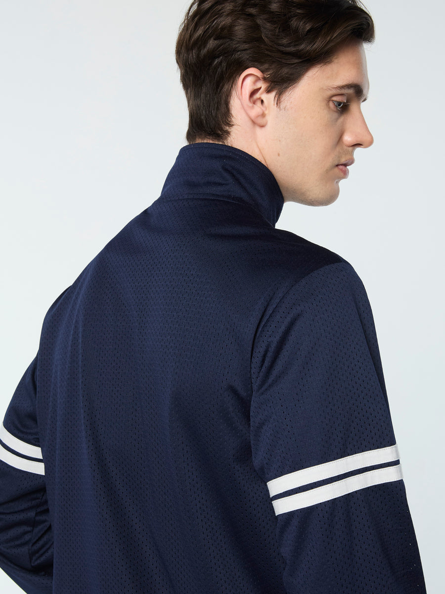 Arturo Mesh Track Jacket- Maritime Blue/ Quiet Gray