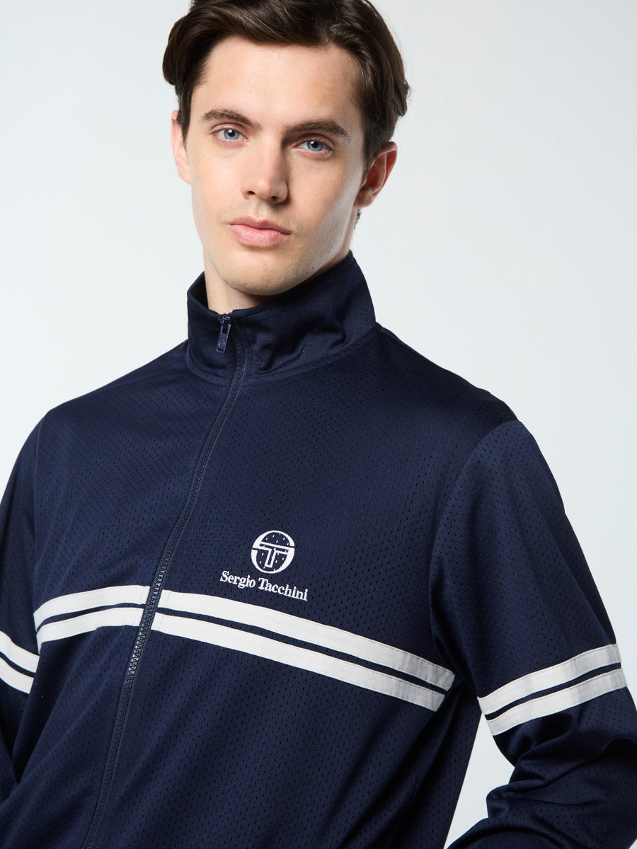 Arturo Mesh Track Jacket- Maritime Blue/ Quiet Gray