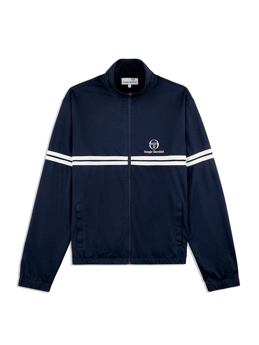 Arturo Mesh Track Jacket- Maritime Blue/ Quiet Gray