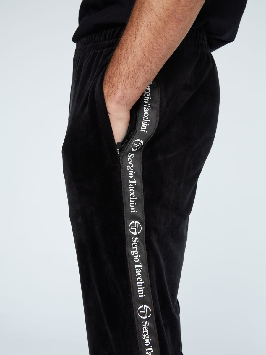 Logo Velour Track Pants-Black